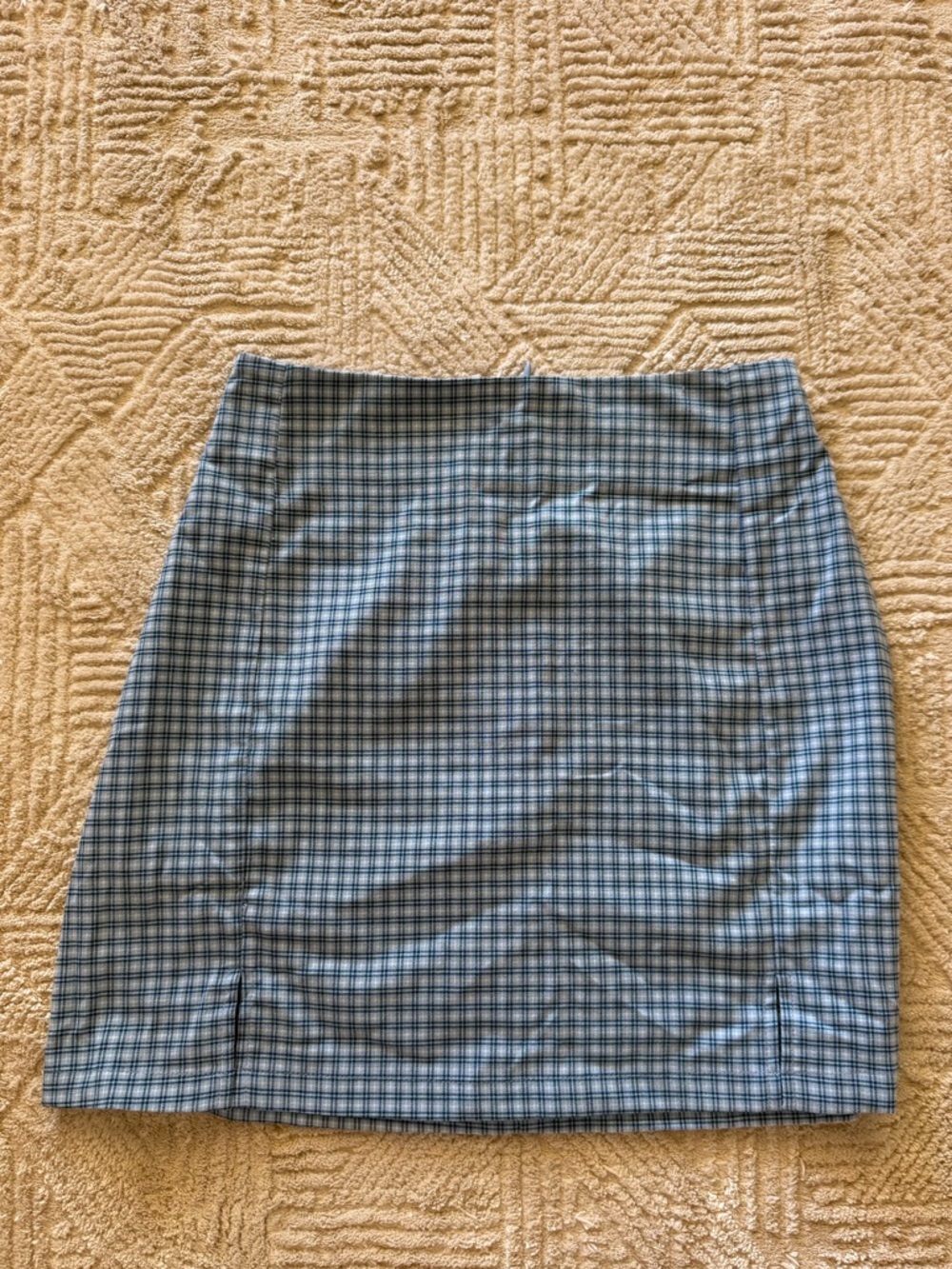 Brandy Melville Blue Plaid Mini Skirt